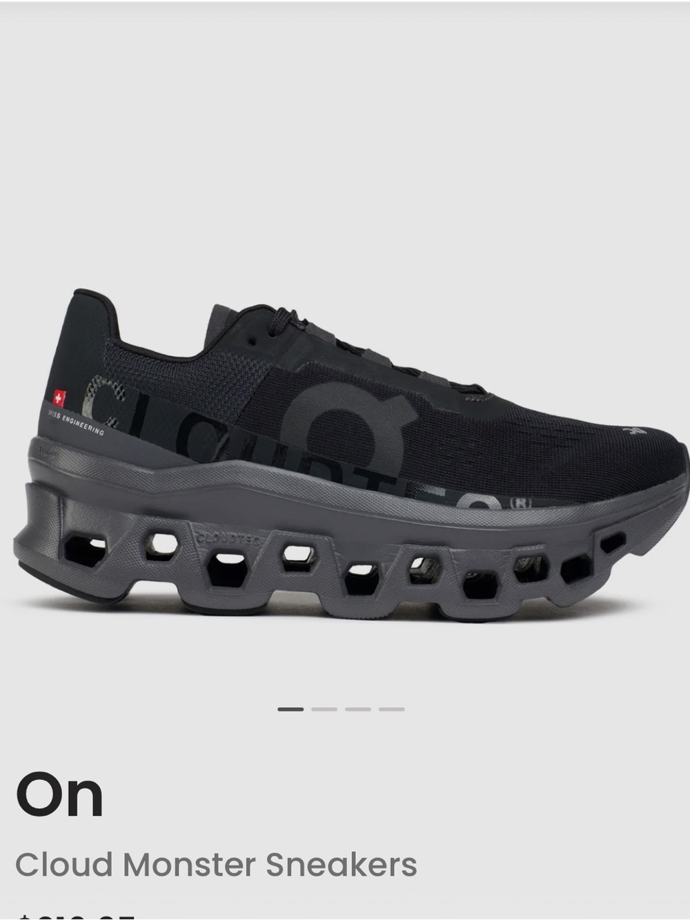 ON Cloudmonster running trainers in triple black wine size 8 gently used - Picture 6 of 16